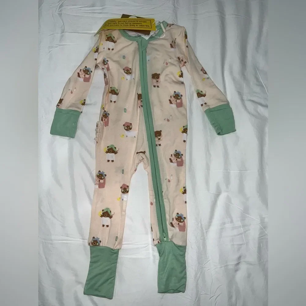 NWT ANGEL DEAR RUFFLE ROMPER SPA DAY 3/6M